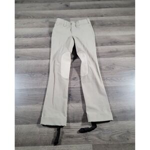 Equestrian Ridding Pants Medium Beige Stretch Breeches Adjustable Pull On Girls